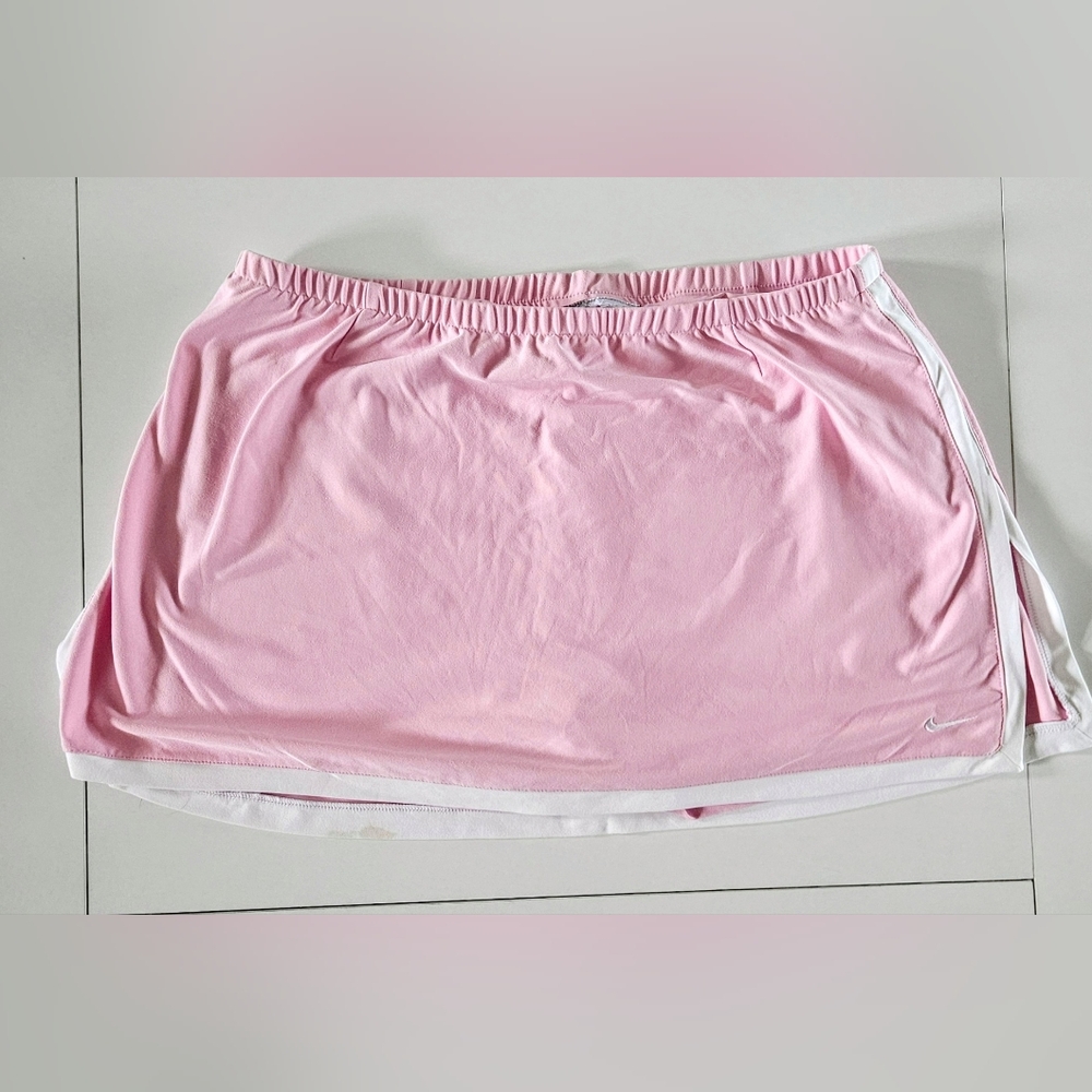 NIKE WOMENS PINK AND WHITE TENNIS SKIRT / SKORT SIZE LARGE